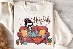 Homebody Skeleton Sublimation, Funny Introvert PNG Product Image 7
