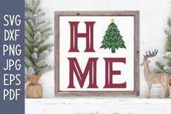 Home with Christmas Tree SVG Product Image 1