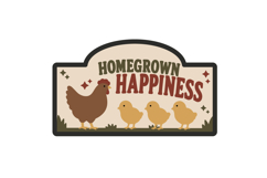 Homegrown Happiness Chicken Family SVG Laser Cut Design Product Image 2