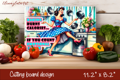 Vintage Pin Up Cutting Board | Retro Housewife Product Image 1