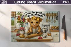 Funny Highland Cow Cutting Board| True Happiness is Homemade Product Image 2