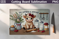 Funny Highland Cow Cutting Board| True Happiness is Homemade Product Image 3