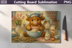 Funny Highland Cow Cutting Board| True Happiness is Homemade Product Image 1