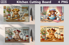 Funny Highland Cow Cutting Board| True Happiness is Homemade Product Image 1