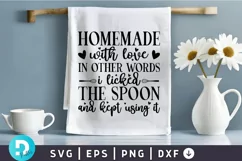 Homemade With SVG, Funny Dish Towels SVG Design Product Image 1