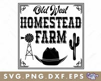 VIntage Homestead Farm Sign | Western Svg | Wild West Farm Product Image 2
