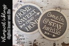 Home Sweet Crazy Home SVG Set For Laser Cutting Product Image 1