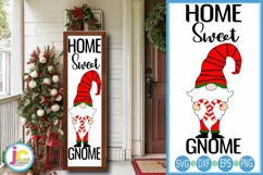 Christmas Home Sweet Gnome Porch sign SVG Product Image 1