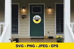 Home Sweet Home SVG. Sunflower round door sign Product Image 3