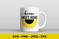 Home Sweet Home SVG. Sunflower round door sign Product Image 2
