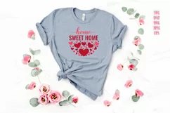 Home Sweet Home SVG. Valentines Day round door sign Product Image 2