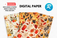 Autumn Candles Digital Paper, Autumn Background Product Image 1