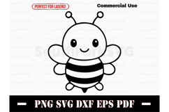 Cute Baby Honey Bee Doodle Design SVG PNG DXF EPS PDF Product Image 1