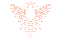 Honey Bee Keychain Laser Cut SVG Product Image 2
