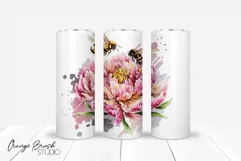 Honey Bee Skinny Tumbler Sublimation Design PNG