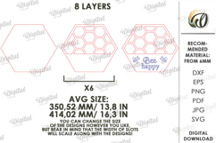 3D Bee Stand Laser Cut. Honey Jar Storage Organizer SVG Product Image 2