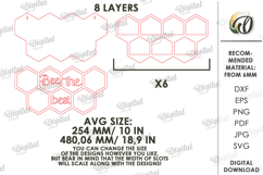 3D Bee Shelf Laser Cut. Honey Jar Storage Wall Hanger SVG Product Image 2