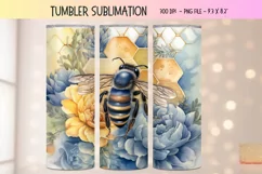 Honey Bee Tumbler Wrap  Floral Bee Tumbler Sublimation Png