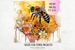 Honey Bee Tumbler Wrap  Floral Bee Tumbler Sublimation Png