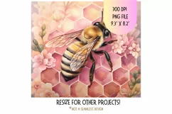 Honey Bee Tumbler Wrap  Floral Bee Tumbler Sublimation Png