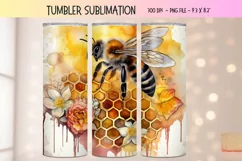 Honey Bee Tumbler Wrap  Floral Bee Tumbler Sublimation Png