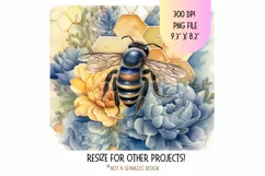 Honey Bee Tumbler Wrap  Floral Bee Tumbler Sublimation Png