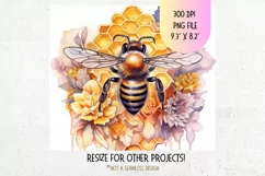 Honey Bee Tumbler Wrap  Floral Bee Tumbler Sublimation Png