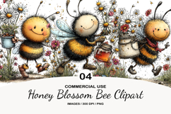 Honey Blossom Bee Clipart Product Image 1