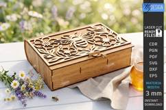 Honey Box Storage Laser Cut | Honeybee | Honeycomb Design Product Image 1