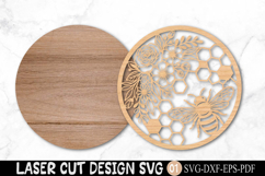 Honeybee Round Flower Laser Cut SVG Product Image 2