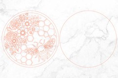 Honeybee Round Flower Laser Cut SVG Product Image 3