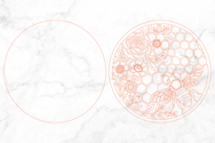 Honeybee Round Flower Laser Cut SVG Product Image 3