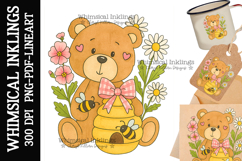 Honey Bee Bear Sublimation Clipart Product Image 1
