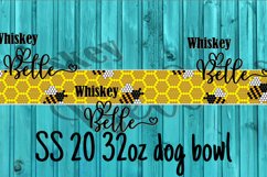 Honeycomb Bee SS20 32oz Rhinestone Dog Bowl Pattern Product Image 1