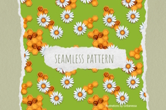 Honeycomb Daisy Flower Seamless Pattern Product Image 1