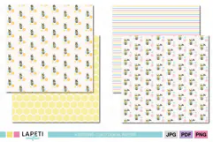 Yellow honeycomb digital paper for bee themed scrapbook and craft projects