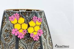 Honeycomb Earrings Laser Cut Design | Bee Earrings Product Image 3