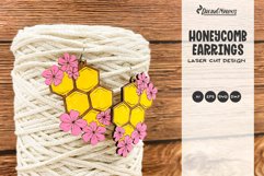Honeycomb Earrings Laser Cut Design | Bee Earrings Product Image 1