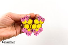 Honeycomb Earrings Laser Cut Design | Bee Earrings Product Image 2