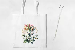 Birth Month Flowers Clipart, June Honeysuckle PNG. Product Image 3