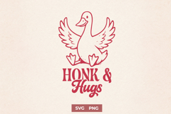 Cute Goose SVG PNG | Honk and Hugs Pun | Goose Love Clipart Product Image 1