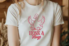 Cute Goose SVG PNG | Honk and Hugs Pun | Goose Love Clipart Product Image 2
