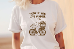 Honk If You Love Summer SVG Cute Goose on Bike Summer Print Product Image 3