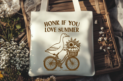 Honk If You Love Summer SVG Cute Goose on Bike Summer Print Product Image 2