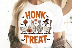 Honk or Treat, Halloween Ghost Goose PNG, Cute Witchy Product Image 2