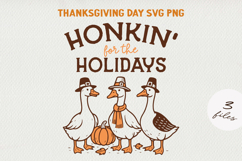 Thanksgiving Goose Quote Clipart | Retro Fall PNG SVG Product Image 1