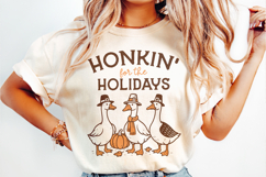 Thanksgiving Goose Quote Clipart | Retro Fall PNG SVG Product Image 2