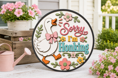 Sorry I’m Honking Goose SVG | Funny Goose Door Sign Product Image 5