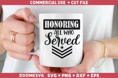 Honoring all who served SVG, Veteran SVG, Military SVG Product Image 2