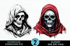 Hood Skeleton Illustration Clipart Product Image 1
